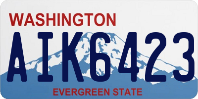 WA license plate AIK6423