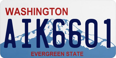 WA license plate AIK6601