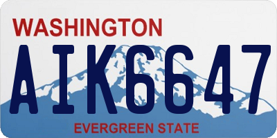 WA license plate AIK6647