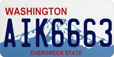 WA license plate AIK6663