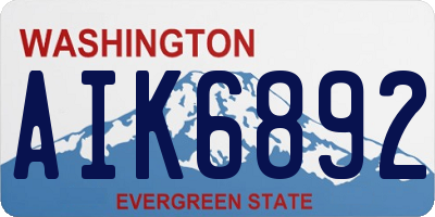 WA license plate AIK6892