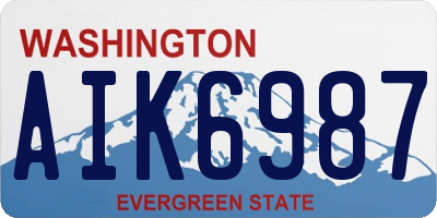 WA license plate AIK6987