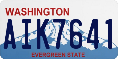 WA license plate AIK7641