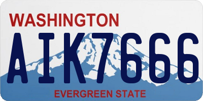 WA license plate AIK7666