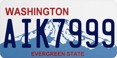 WA license plate AIK7999