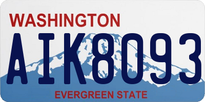 WA license plate AIK8093