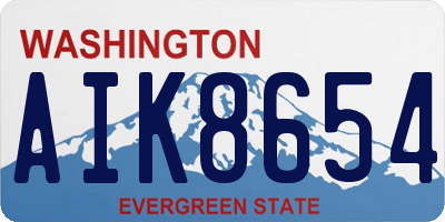WA license plate AIK8654