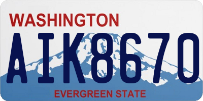 WA license plate AIK8670