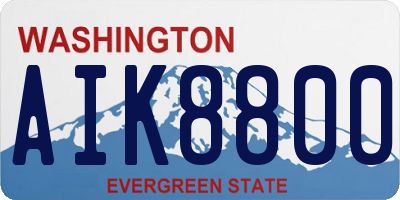 WA license plate AIK8800