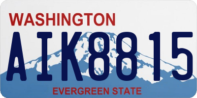 WA license plate AIK8815