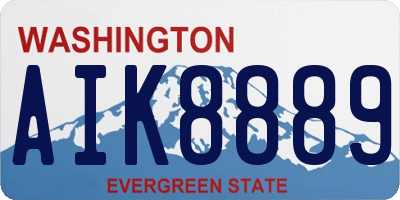 WA license plate AIK8889