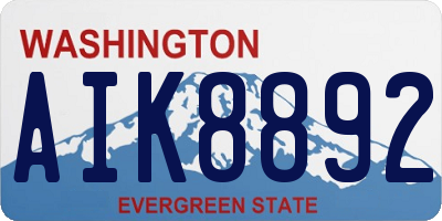 WA license plate AIK8892