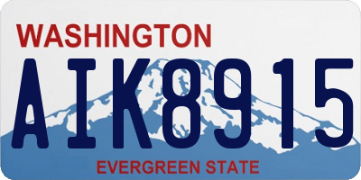 WA license plate AIK8915