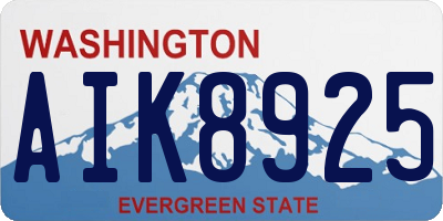 WA license plate AIK8925
