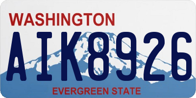 WA license plate AIK8926
