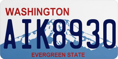 WA license plate AIK8930