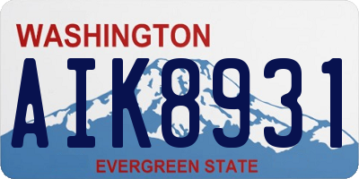 WA license plate AIK8931