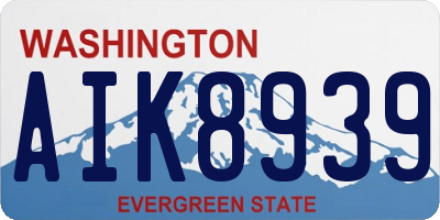 WA license plate AIK8939