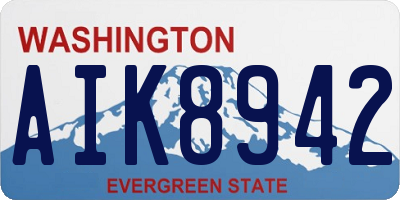 WA license plate AIK8942