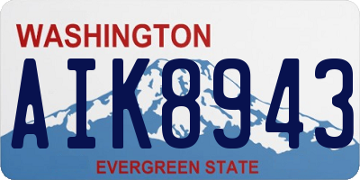 WA license plate AIK8943