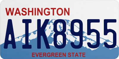 WA license plate AIK8955