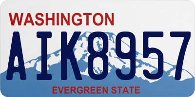 WA license plate AIK8957