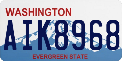 WA license plate AIK8968