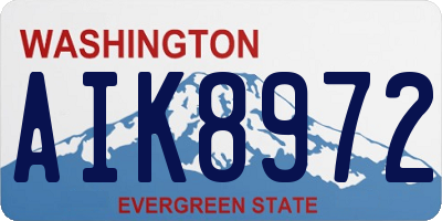 WA license plate AIK8972