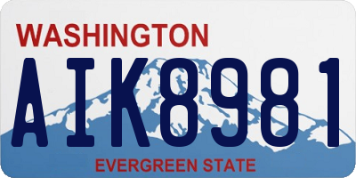 WA license plate AIK8981