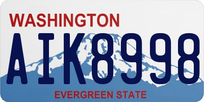 WA license plate AIK8998