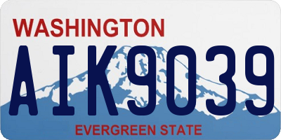WA license plate AIK9039