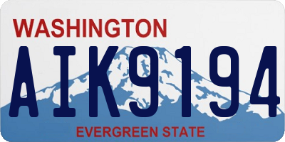 WA license plate AIK9194