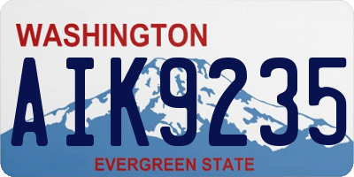WA license plate AIK9235