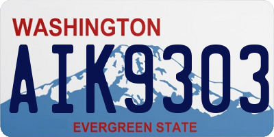 WA license plate AIK9303