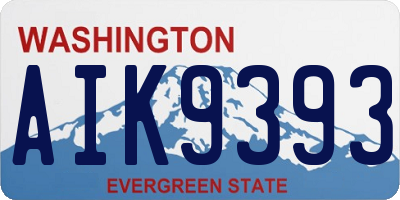 WA license plate AIK9393