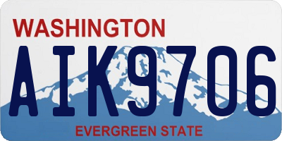 WA license plate AIK9706
