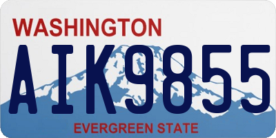 WA license plate AIK9855