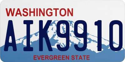 WA license plate AIK9910