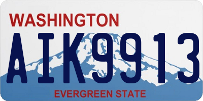 WA license plate AIK9913