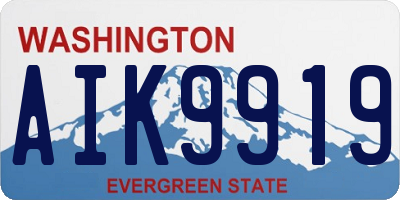 WA license plate AIK9919