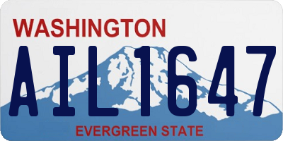 WA license plate AIL1647