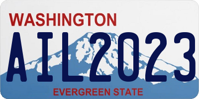 WA license plate AIL2023