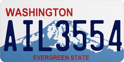 WA license plate AIL3554