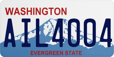 WA license plate AIL4004