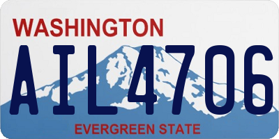 WA license plate AIL4706