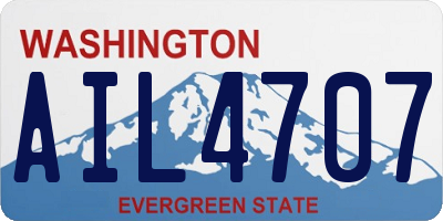 WA license plate AIL4707