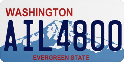 WA license plate AIL4800