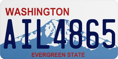 WA license plate AIL4865