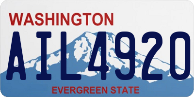 WA license plate AIL4920