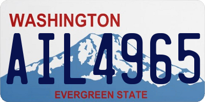 WA license plate AIL4965